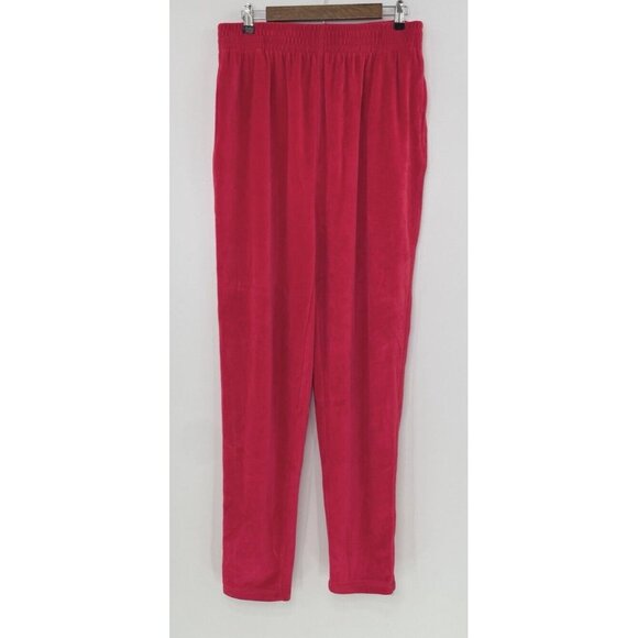 Vtg Nordstrom Active Sports Red Velour W/Pocket Straight Leg Pants XL - Picture 1 of 12